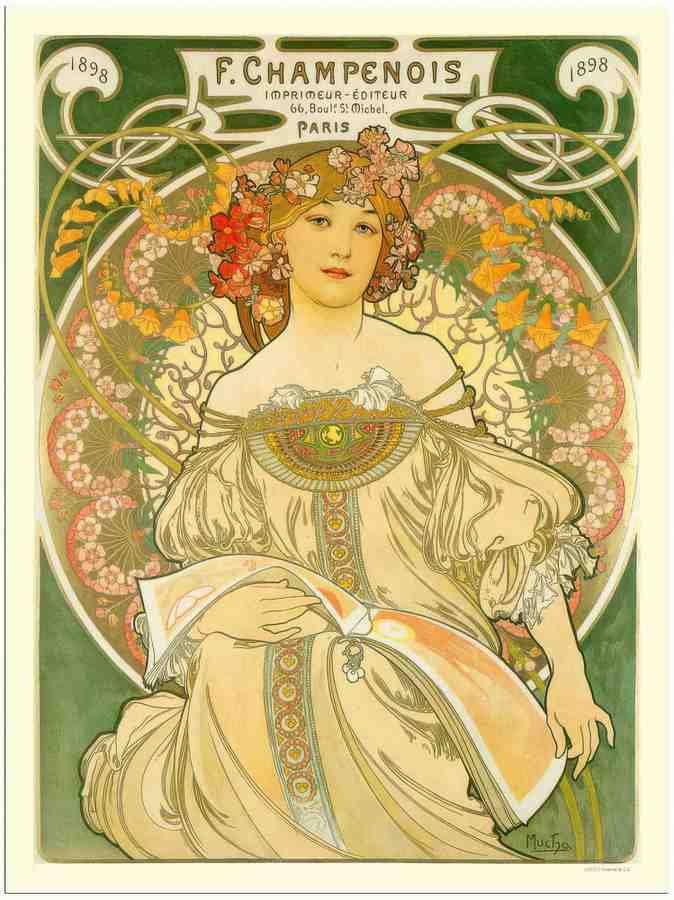 127 champenois mucha 2 Vintage Advert A4 Photo Print