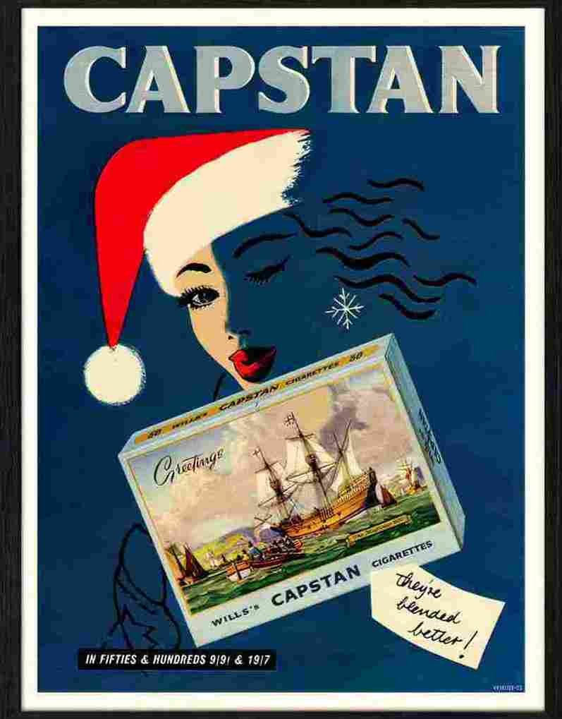 128 03 capstan cigarettes christmas Advert A4 Photo Print