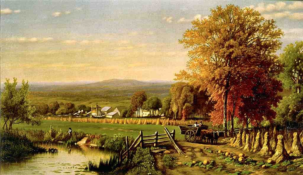 128 Scene On Farm Vintage A4 Photo Print