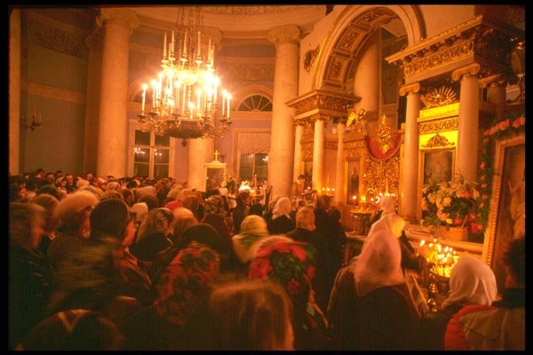 128013 Midnight Easter Service, Joy Of All Sorrows Church, Moscow A4 Photo Print