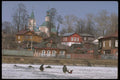 128023 Fishing Through The Ice, Zagorsk Pond A4 Photo Print