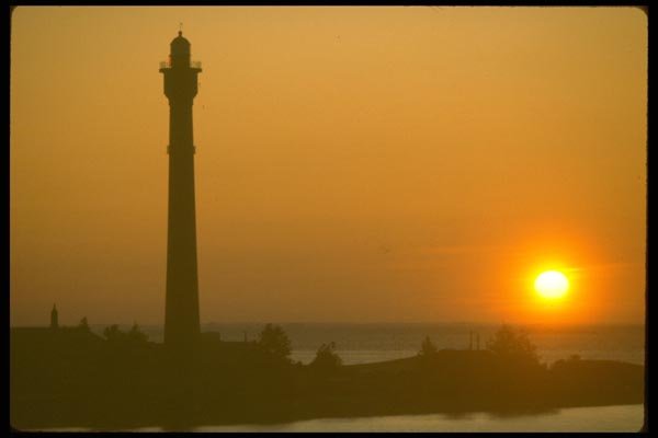 128028 Sunrise, St. Petersburg Harbor Lighthouse A4 Photo Print