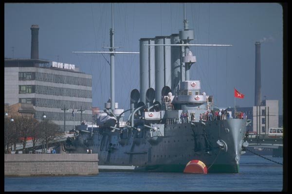 128030 Historic Cruiser Aurora, Neva River, St. Petersburg A4 Photo Print