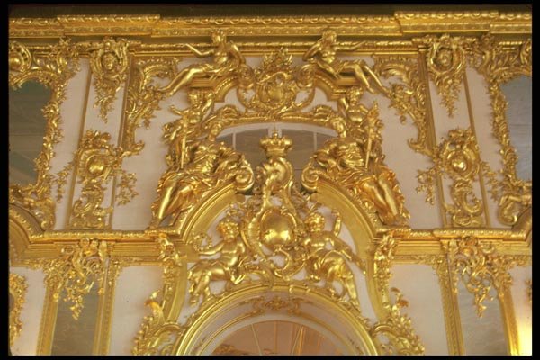 128048 Ornate Goldleaf Decor, Reception Hall, Catherine's Palace A4 Photo Print