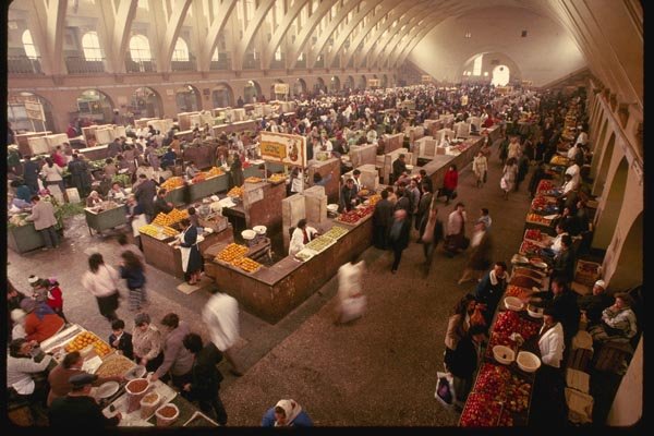 128099 Market Hall, Busling Yerevan Produce Center A4 Photo Print