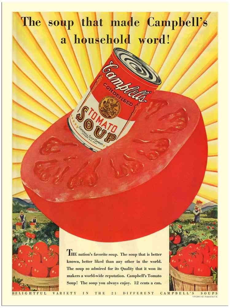 12811 02 Campbells Tomato Soup 1940S advert A4 Photo Print