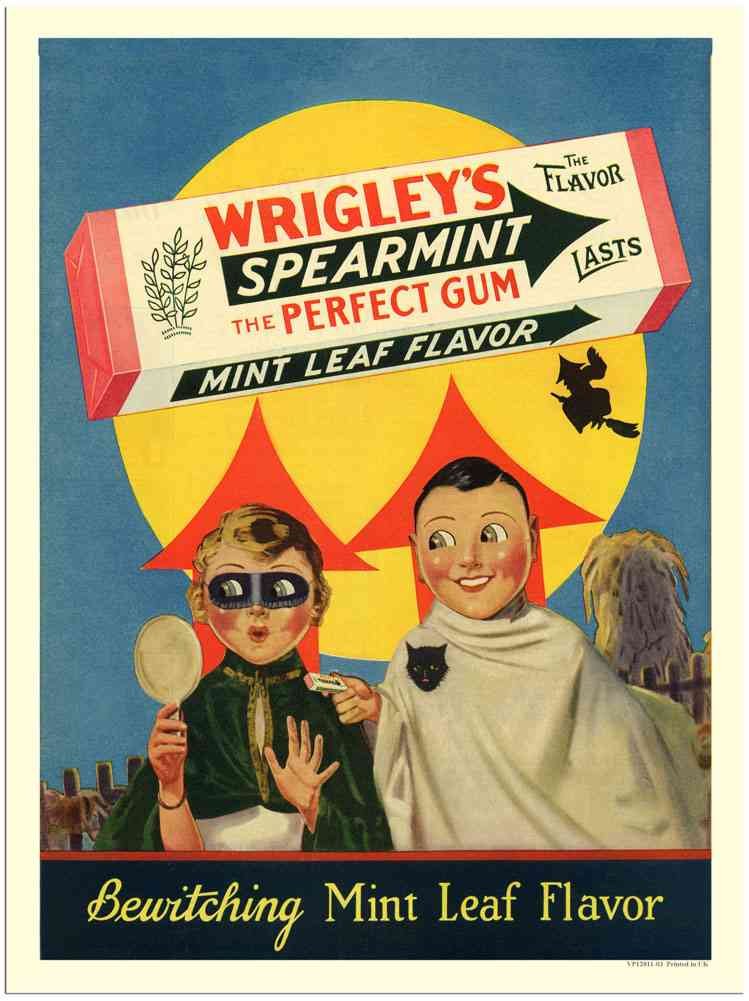 12811 03 Wrigleys Chewing Gum 1920S Halloween advert A4 Photo Print