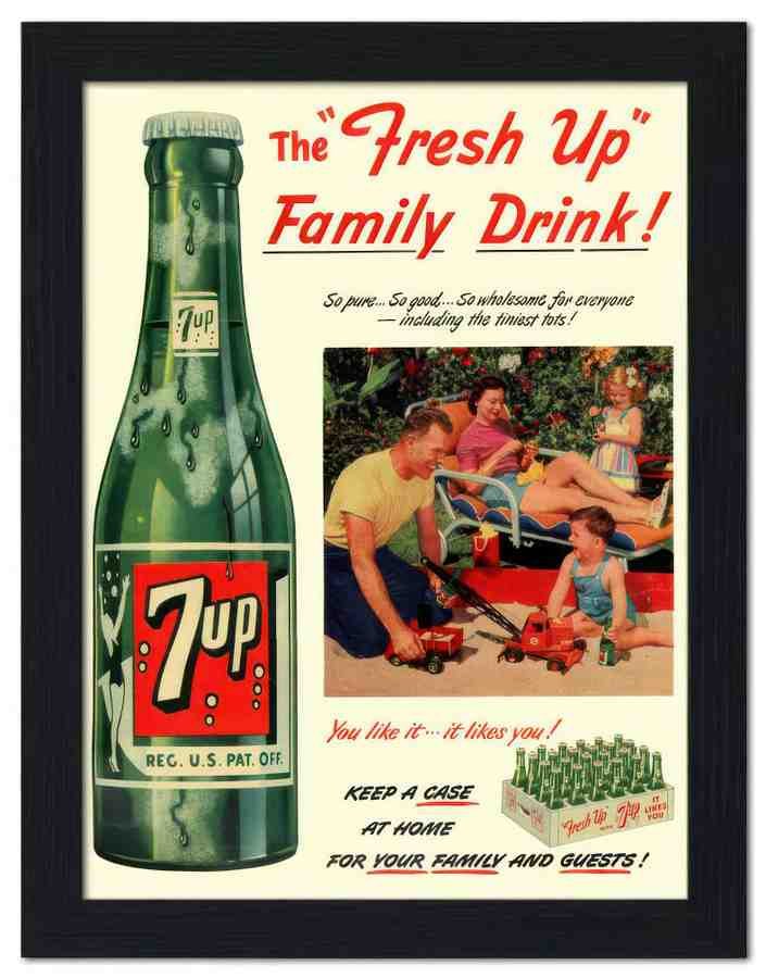 1288 7 up drinks advert 1950s 2 Vintage Advert A4 Photo Print