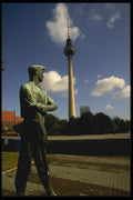 129022 Worker Monument And TV Tower A4 Photo Print