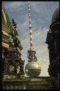 129023 Classic Domes, Berliner Dom Church, And TV Tower A4 Photo Print