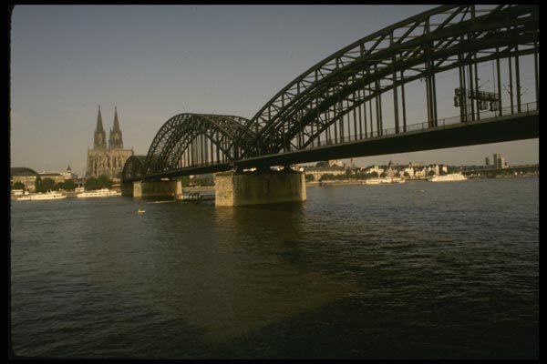 129080 Rhine River Bridge, Cologne A4 Photo Print