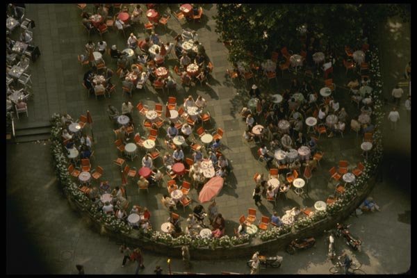 129081 Sidewalk Cafe From The Steeple Of Cologne Cathedral A4 Photo Print