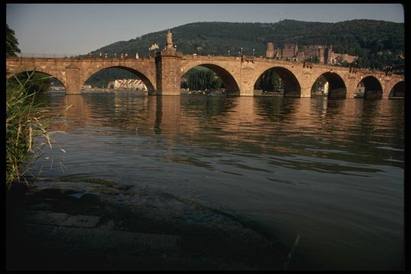 129098 Neckar River Bridge, Heidelberg A4 Photo Print