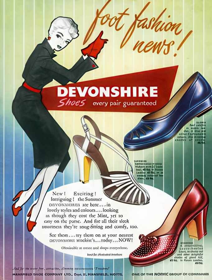 13 Devonshire Shoes Vintage Advert A4 Photo Print