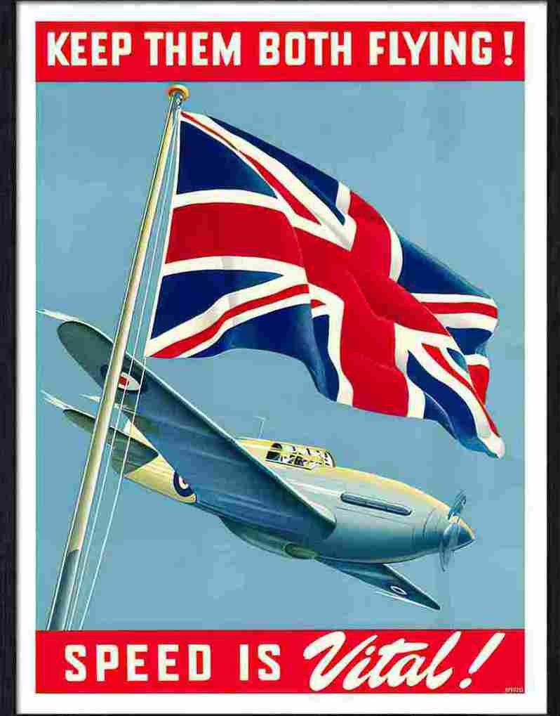 13 keep them both flying war poster Advert A4 Photo Print