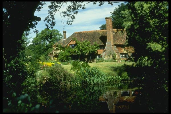 131011 View Across Pond To 15th Century House A4 Photo Print