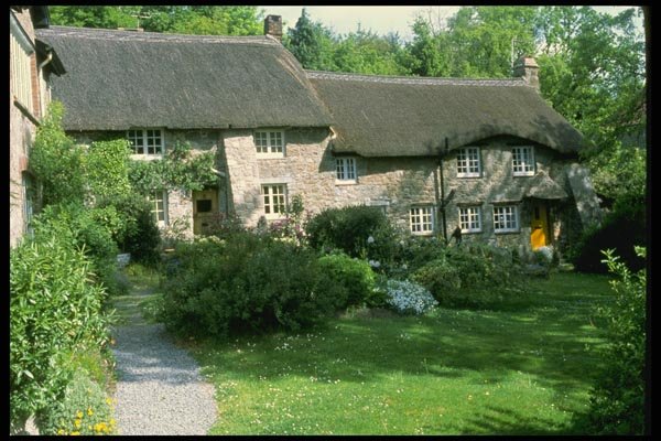131019 Thatched Stone Cottages A4 Photo Print
