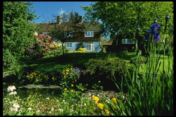 131063 View To House Across Pond A4 Photo Print