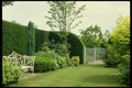 131079 Wrought Iron Gate And Garden Seat A4 Photo Print