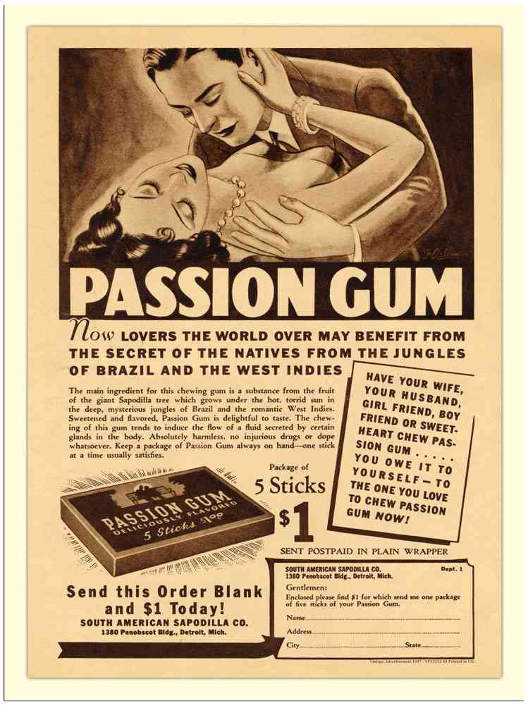 13212 01 Passion Gum 1937 advert A4 Photo Print