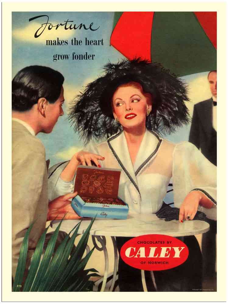 13417 07 Caleys Chocolates Norwich advert A4 Photo Print
