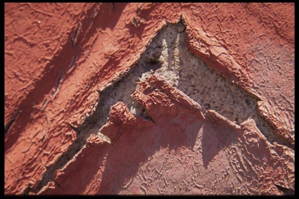 137011 Peeling Red Stucco A4 Photo Print