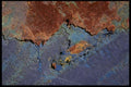 137028 Blue And Brown Rust (Satellite Shot) A4 Photo Print