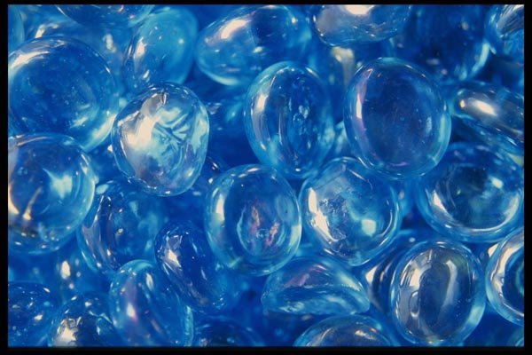 137032 Blue Glass Pebbles A4 Photo Print