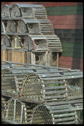 138015 Lobster Traps, Idle On The Dock A4 Photo Print