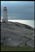 138051 Rockfaced Lighthouse, Peggy's Cove A4 Photo Print
