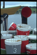 138054 Stacked Fishing Buckets A4 Photo Print