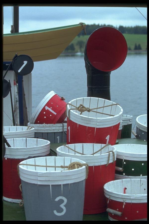 138054 Stacked Fishing Buckets A4 Photo Print