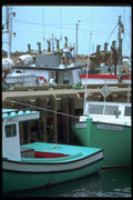 138063 Green Boats And Docks A4 Photo Print