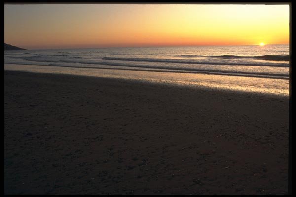 138076 Sea Shore Sunset A4 Photo Print