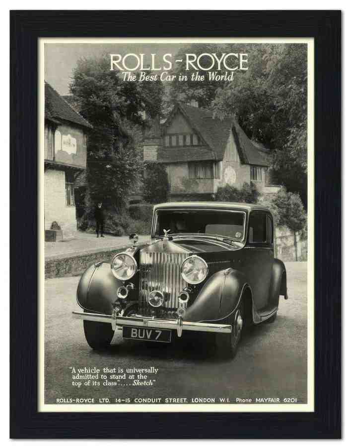 1383 rolls royce car advert 1930s 2 Vintage Advert A4 Photo Print