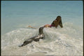 139017 Woman With Young Sea Lion A4 Photo Print