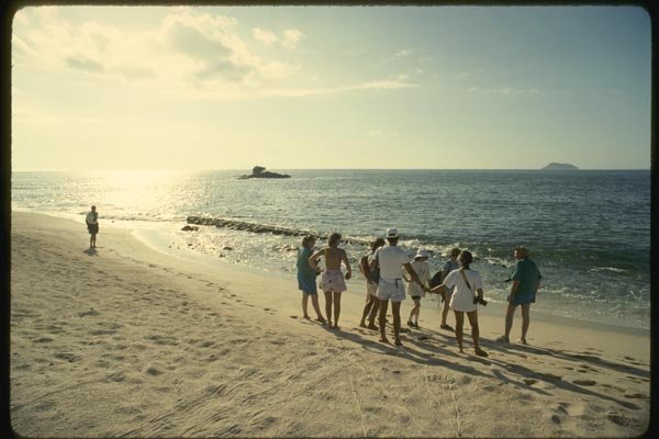 139079 Tourists Walking James Island A4 Photo Print