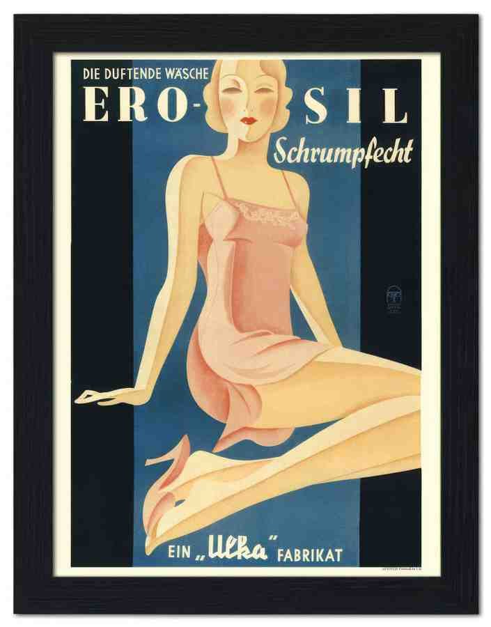 1392H ero sil art deco lingerie advert 1930s 2 Vintage Advert A4 Photo Print