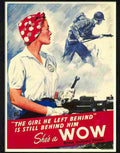14 01 the girl he left behind wow woman ordanance worker rosie riveter Advert A4 Photo Print
