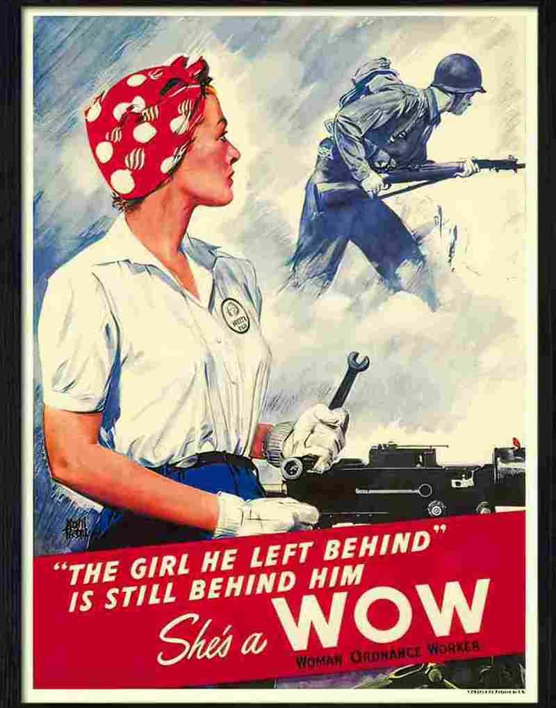 14 01 the girl he left behind wow woman ordanance worker rosie riveter Advert A4 Photo Print
