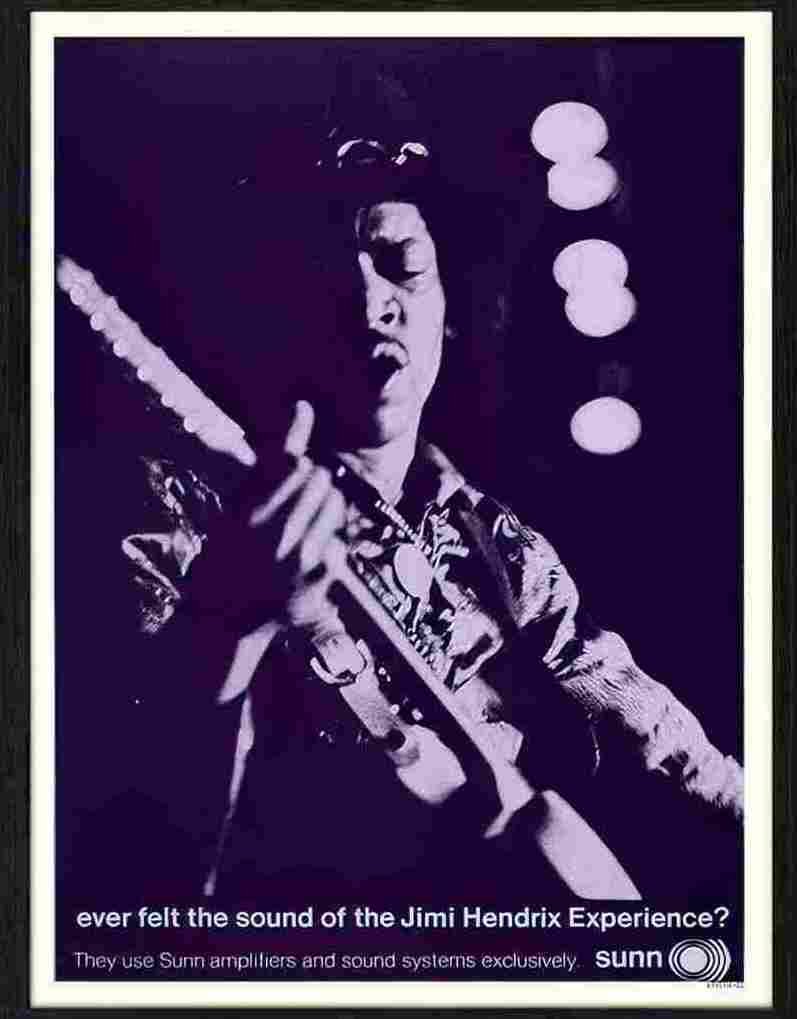 14 02 jimi hendrix sunn amplifiers Advert A4 Photo Print