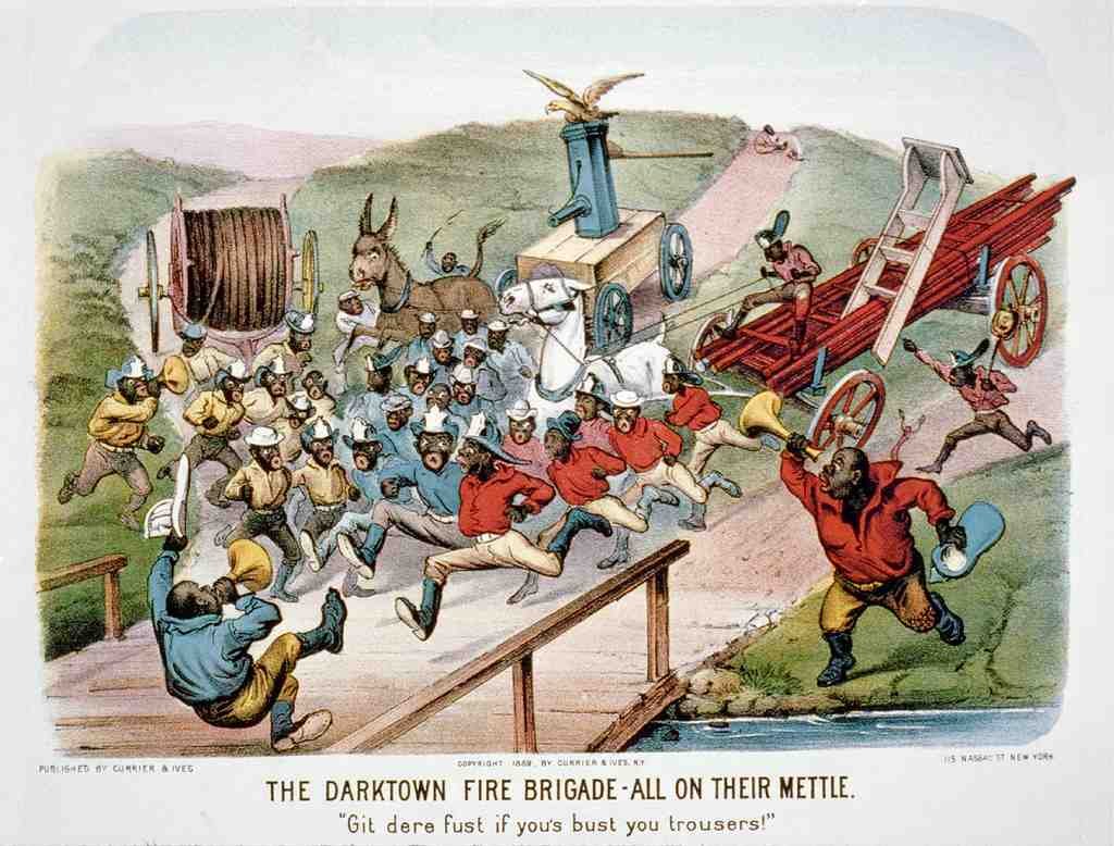 14 Fire Fighting Darktown 1800s No 3 Vintage A4 Photo Print