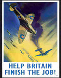 14 help britain finish the job war poster Advert A4 Photo Print