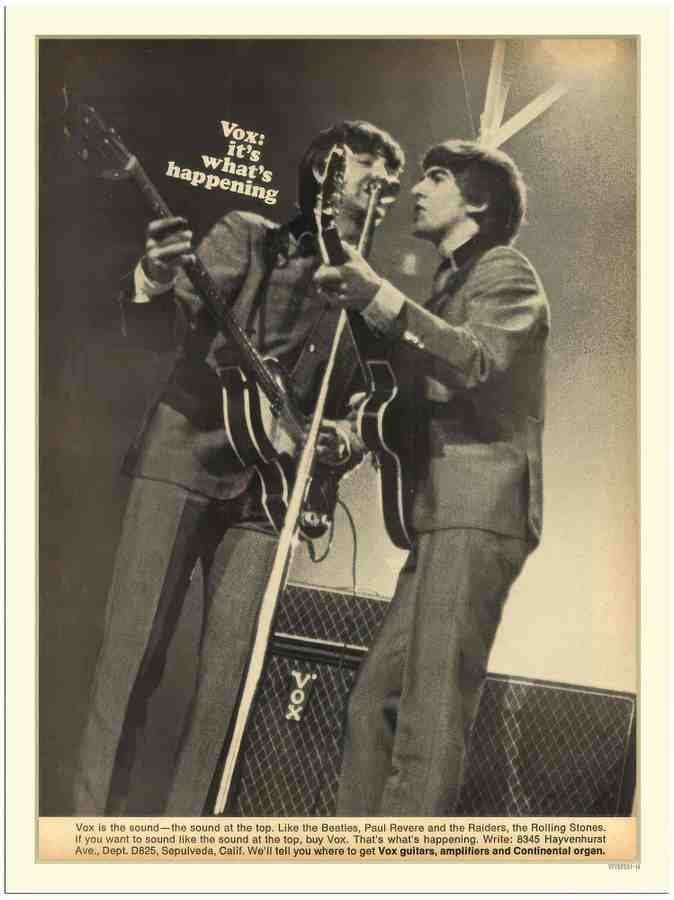 14 vox amplifiers beatles 2 Vintage Advert A4 Photo Print