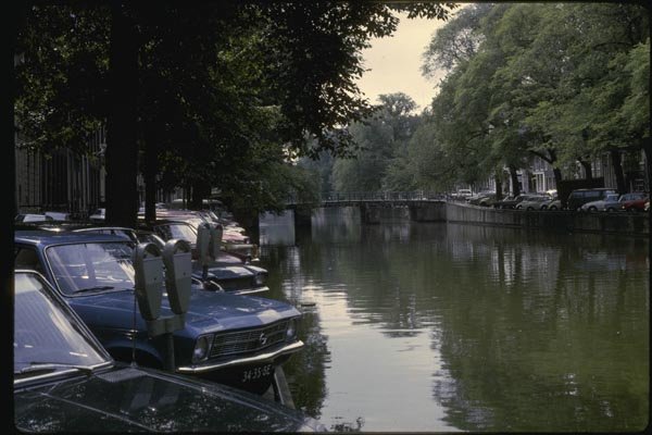 140007 Parking Along Amsterdam Canals A4 Photo Print
