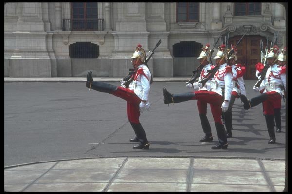 142006 Changing Of The Guard, Government Palace, Lima A4 Photo Print
