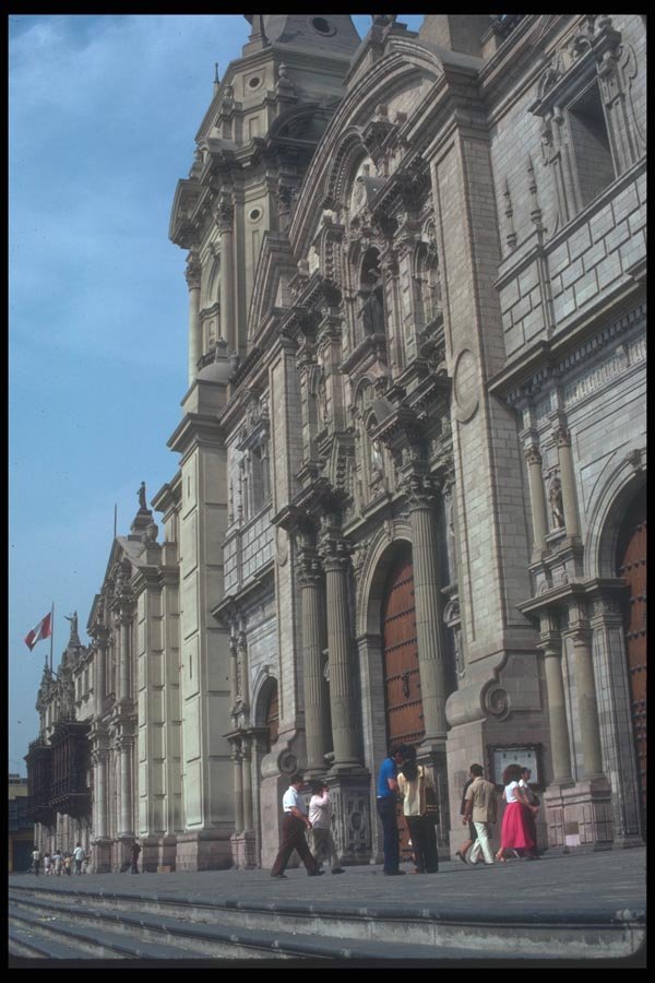 142008 Front, National Cathedral, Plaza De Armas, Lima A4 Photo Print
