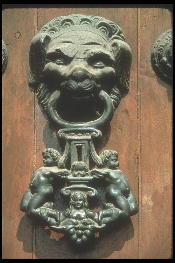 142010 Knocker, National Cathedral, Plaza De Armas, Lima A4 Photo Print