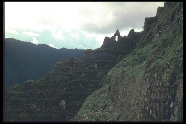 142082 Terraced Field And Ruins A4 Photo Print