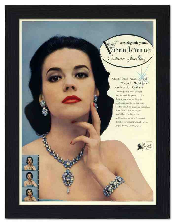 1426 vandome perfume advert natalie wood 1950s 2 Vintage Advert A4 Photo Print